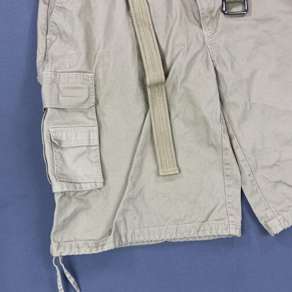 Regal Wear Cargo Shorts Mens 46 Khaki Belted Utility Pockets Y2K Baggy Hip Hop - Picture 3 of 16